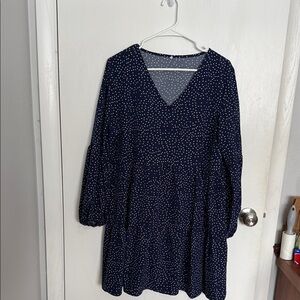 Navy Blue Polka Dot Dress